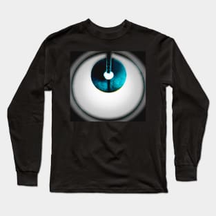 ART DECO MOD CIRCLE GEOMETRIC DESIGN BLUE BLACK GREY Long Sleeve T-Shirt